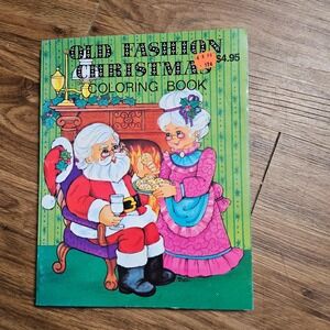 Vintage 1989 Old Fashion Christmas Coloring Book Landoll Santa Mrs Claus Retro